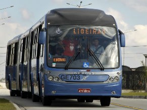 Ônibus biarticulados são limite de uso do BRT (Foto: Pedro Ribas / SMSC)