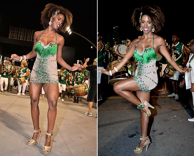 Bailarina dá um show de samba no pé (Foto: Ferdinando Mendonça)