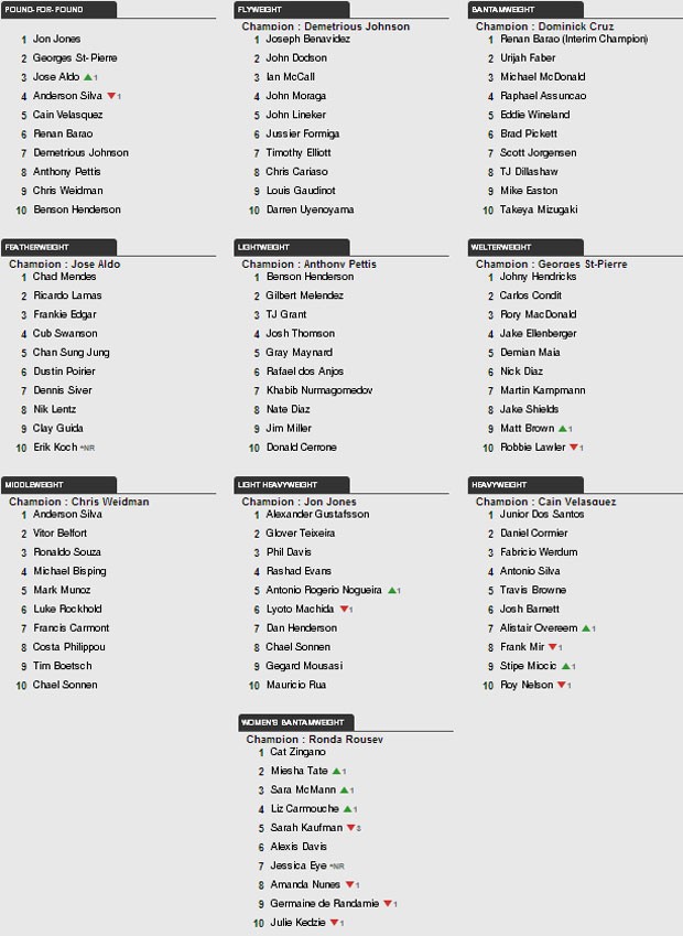 Ranking UFC (Foto: Reprodução )