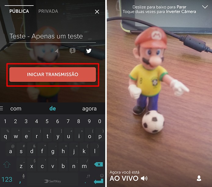 Periscope começará uma transmissão ao vivo a partir do Twitter (Foto: Reprodução/Elson de Souza)