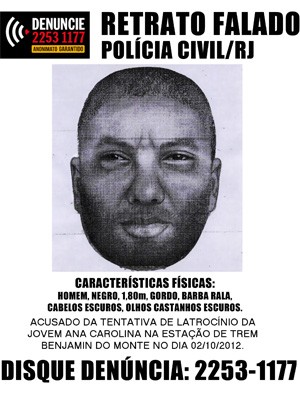 Polícia Civil divulgou o retrato-falado do acusado (Foto: Divulgação)