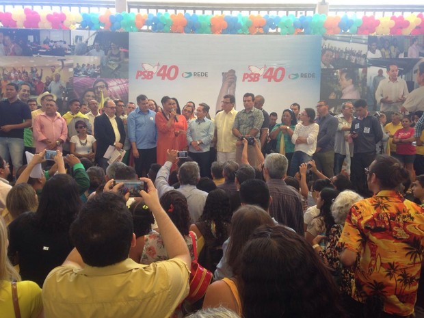 Convenção do PSB Fortaleza contou com a presença de Marina Silva, da Rede Sustentabilidade (Foto: Leal Mota Filho/TV Verdes Mares)