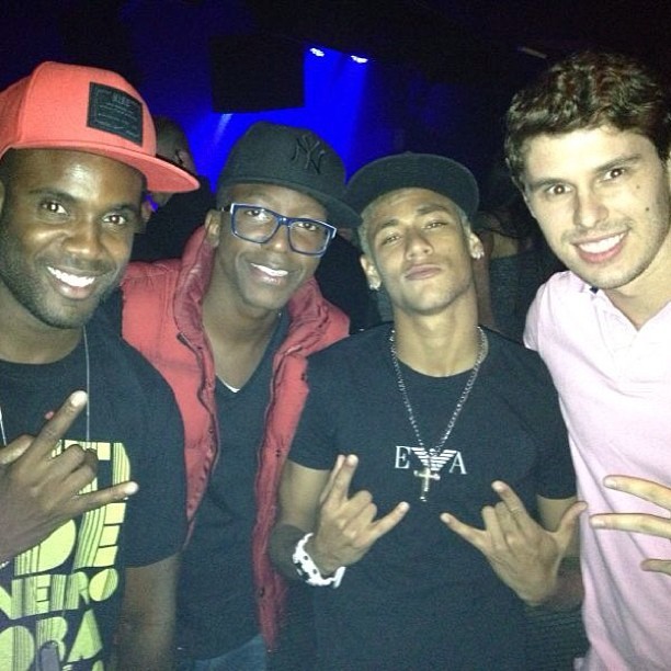 Neymar, Rafael Zulu, Bruninho e Mumuzinho (Foto: Reprodução / Instagram)