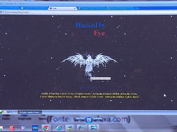 Sites públicos ficam fora do ar após ação de hackers em Varginha, MG (Foto: Reprodução EPTV)