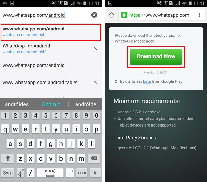 latest whatsapp apk for android