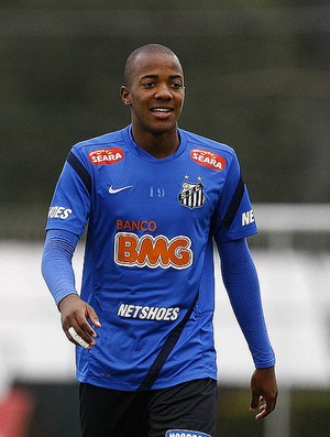 Victor Andrade no treino do Santos (Foto: Ricardo Saibun/Divulgação Santos FC)