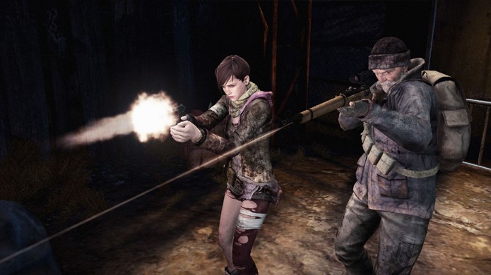 Moira não terá problemas para atirar no episódio extra The Struggle de Resident Evil: Revelations 2 (Foto: Reprodução/Hybrid Games)