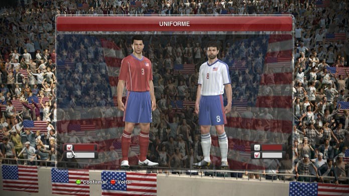 Em alta, a seleção estadunidense ficou sem sua nova camisa, inspirada no Capitão América (Foto: Reprodução/Murilo Molina)