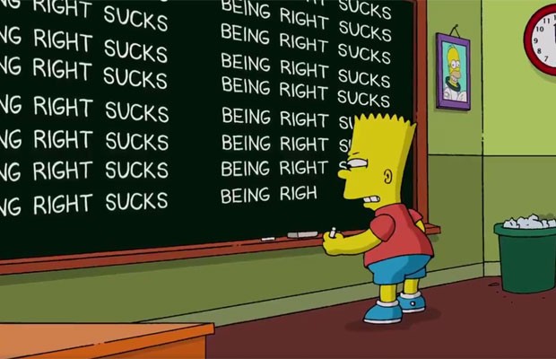 'Estar certo é uma droga', escreve Bart Simpson, 16 anos após a série The Simpsons prever Trump presidente dos EUA. (Foto: Reprodução/Twitter)