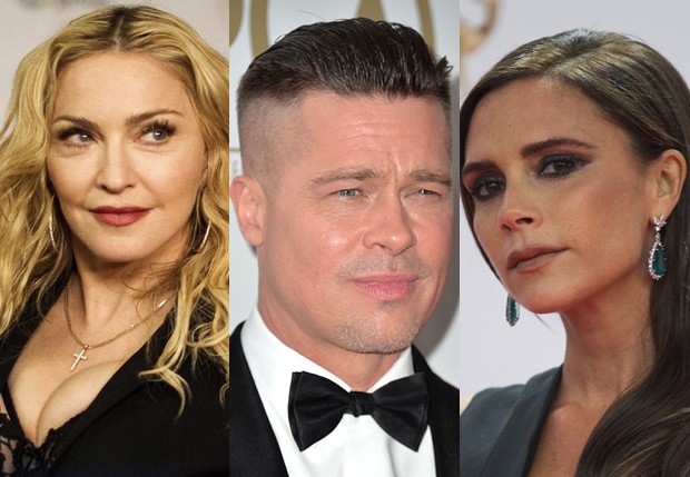 Madonna, Brad Pitt e Victoria Beckham (Foto: Getty Images)