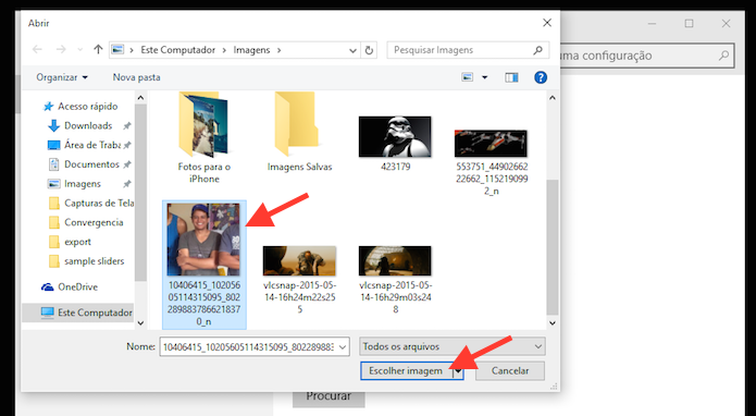 Definindo uma nova foto para uma conta do Windows 10 (Foto: Reprodução/Marvin Costa)