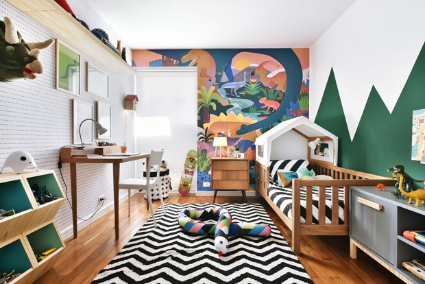 Décor do dia: quarto infantil com decoração de dinossauros (Foto: Sidney Doll)