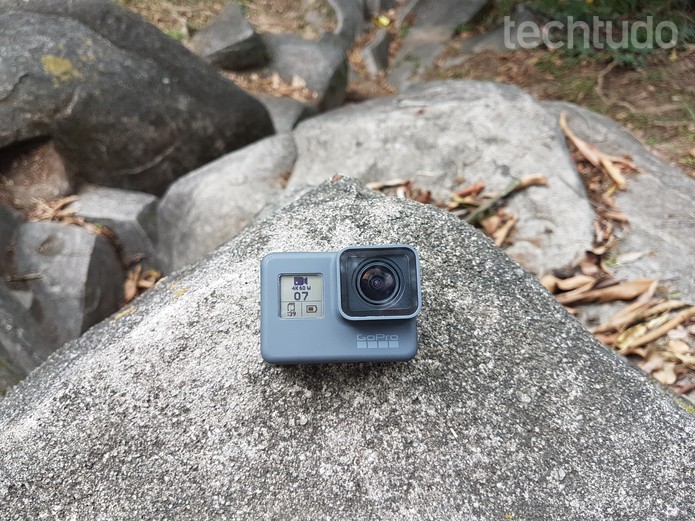 Hero6 Black permite vídeos em super câmera lenta. (Foto: João Gabriel Balbi/TechTudo) Hero6 Black permite vídeos em super câmera lenta. (Foto: João Gabriel Balbi/TechTudo)