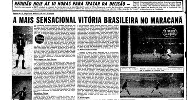 jornal o globo, santos, pelé, maracanã, 1963 (Foto: Reprodução)