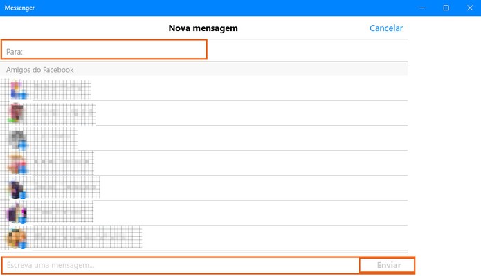 Envie por uma mensagem privada ou em grupo no Facebook Messenger pelo PC (Foto: Reprodução/Barbara Mannara)