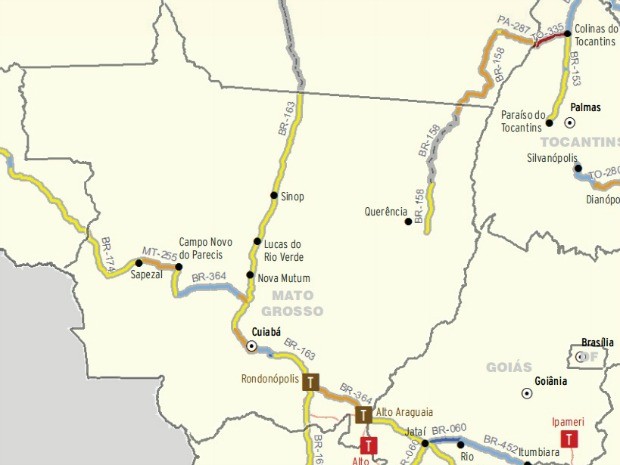Pesquisa da CNT avaliou qualidade de rodovias, ferrovias e hidrovias destinadas ao escoamento de grãos produzidos em Mato Grosso e outras regiões do país. (Foto: Reprodução / Pesquisa CNT)