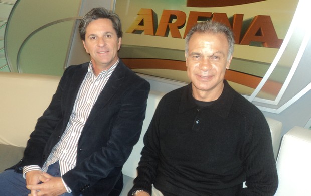 Caio Junior e Jorginho em participação no Arena SporTV (Foto: Alessandra Colturato/ SporTV.com)