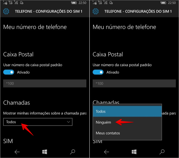 Configurando para ocultar o seu telefone nas ligações (Foto: Reprodução/Helito Bijora)