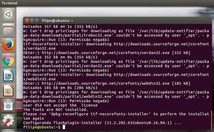 O Ubuntu realizará todas as operações necessárias para baixar e instalar o plugin (Foto: Reprodução/Filipe Garrett) (Foto: O Ubuntu realizará todas as operações necessárias para baixar e instalar o plugin (Foto: Reprodução/Filipe Garrett)) O Ubuntu realizará todas as operações necessárias para baixar e instalar o plugin (Foto: Reprodução/Filipe Garrett) (Foto: O Ubuntu realizará todas as operações necessárias para baixar e instalar o plugin (Foto: Reprodução/Filipe Garrett))