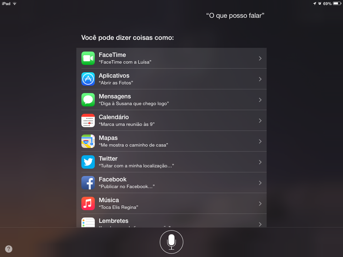 Siri tem uma série de comandos que podem ser ativados por voz (Foto: Reprodução/Elson de Souza)