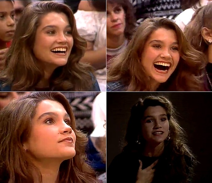 Flávia Alessandra em 1989, no concurso Top Model (Foto: TV Globo)