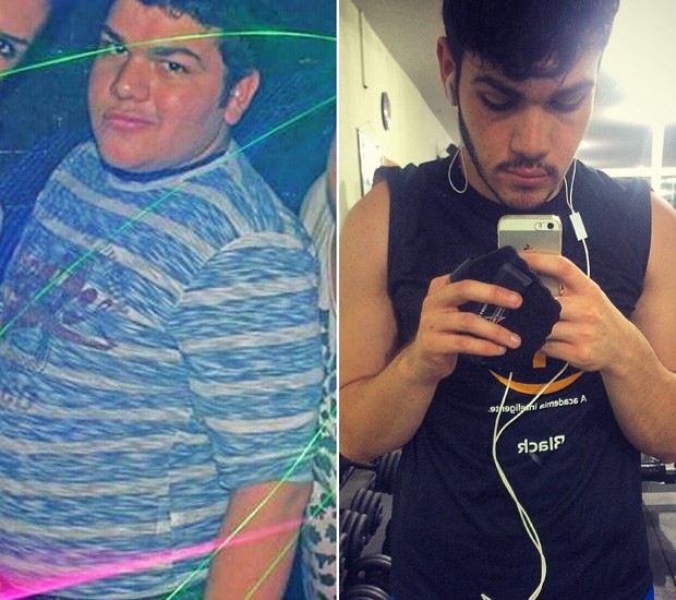 Rafael Azevedo resolveu mudar os hábitos alimentares quando viu que estava pesando 109 kg; depois de reeducação alimentar, está pesando 70 kg (Foto: Rafael Azevedo/Arquivo pessoal)