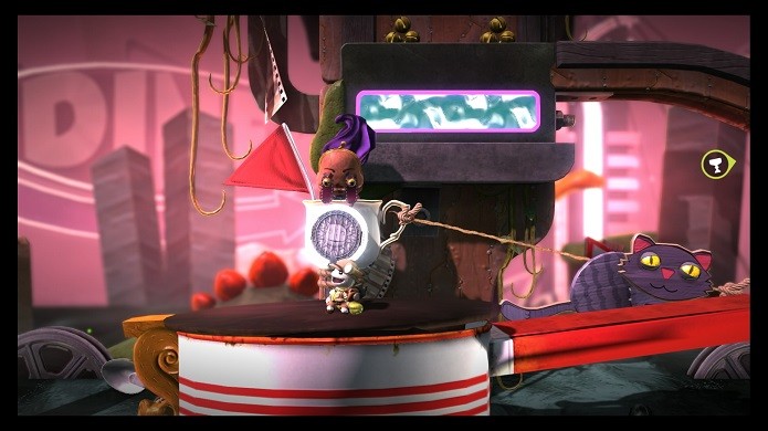 Sackboy fazendo pose e sorrindo (Foto: Reprodução/Victor Teixeira)