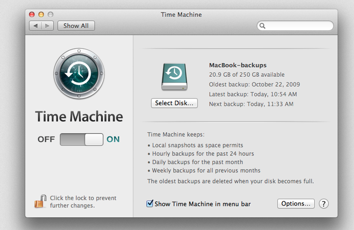 Utilize o Time Machine para fazer backups (Foto: Reprodução/Apple)