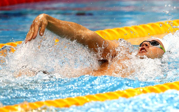 Thiago Pereira na prova de natação 200m medley em Londres (Foto: Satiro Sodré / Agif)