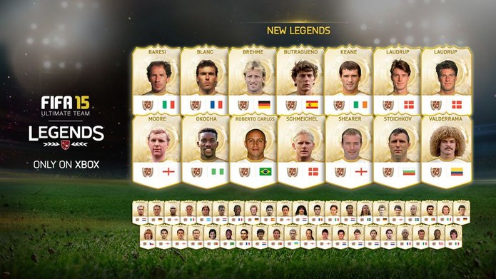 Lendas que serão adicionadas no Ultimate Team de Fifa 15 para Xbox One (Foto: Divulgação) Lendas que serão adicionadas no Ultimate Team de Fifa 15 para Xbox One (Foto: Divulgação)