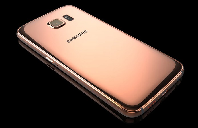 Versão em ouro rosado do novo smart da Samsung (Foto: Divulgação/Goldgenie)
