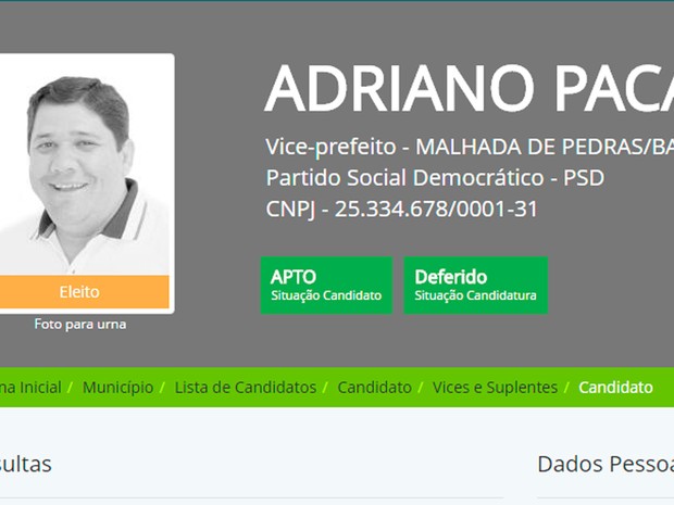Adriano Paca (PSD) foi preso pela Polícia Federal (Foto: Reprodução/DivulgaCand)
