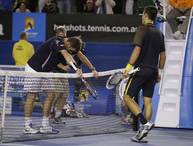 Djokovic contra Wawrinka oitavas aberto da australia (Foto: AP)