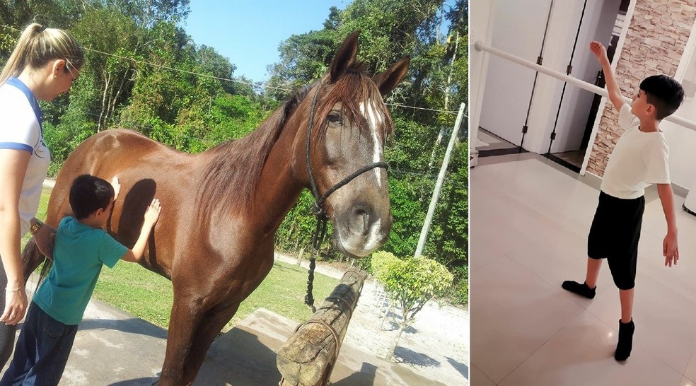 Yuri também faz aulas de balé e sessões de equoterapia (Foto: Denise Luchetti Ferreira/Arquivo Pessoal)
