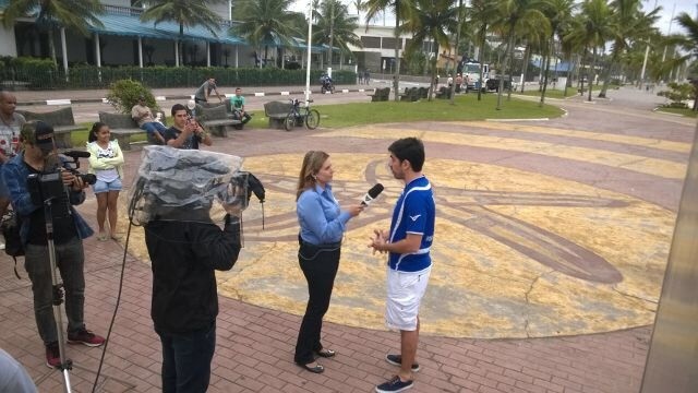 Marcelo Adnet é entrevistado por Solange Freitas (Foto: arquivo pessoal)