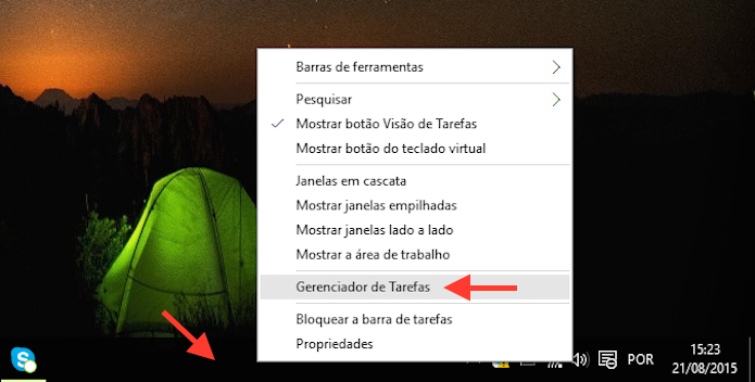 Acessando o Gerenciador de Tarefas do Windows 10 (Foto: Reprodução/Marvin Costa)