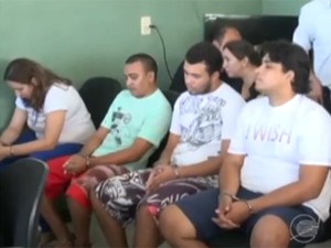 Quatro acusados pela morte do empresário Epaminondas Feitosa (Foto: Reprodução/TV Clube)