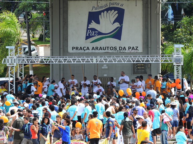 Passeata pelo Dia Internacional da Síndrome de Down em Campinas (SP) (Foto: Carlos Brassan)
