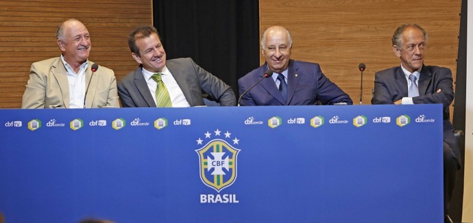 Felipão e Dunga com Marco Polo del Nero na CBF (Foto: Rafael Ribeiro / CBF )