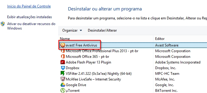 como desinstalar avast free antivirus en windows 7
