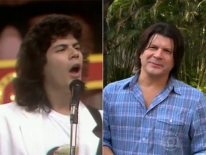 Paulo Ricardo na época do RPM e agora, no Vídeo Show (Foto: Vídeo Show / Gshow)