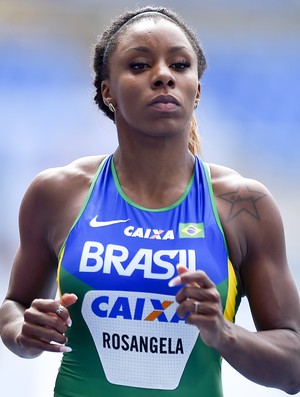 Rosângela Santos na prova dos 100m no evento-teste de atletismo no Engenhão (Foto: Wagner Carmo )