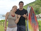 Em praia carioca, Angélica curte manhã de surfe com Vladimir Brichta
