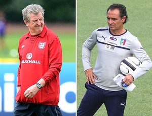 montagem Roy Hodgson Inglaterra e Cesare Prandelli Itália (Foto: Getty Images)