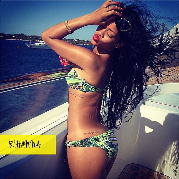 Rihanna fez pose de biquni em foto postada no Instagram. Clique na imagem para saber mais (Foto: Reproduo)