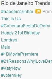 Trending Topics no Rio às 17h12. (Foto: Reprodução/Twitter.com)