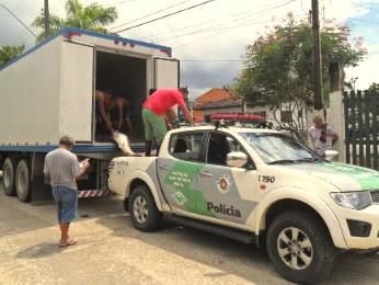 Polícia Ambiental fez apreensão durante fiscalização de rotina. (Foto: Divulgação/Polícia Ambiental)