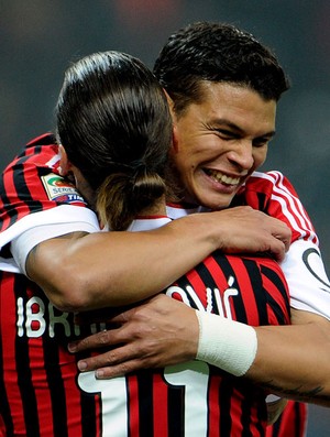 thiago silva e ibrahimovic milan (Foto: Agência Getty Images)