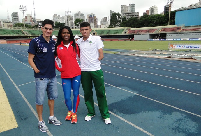 atletismo Yohansson Nascimento, Yunidis Castillo e Petrúcio Ferreira (Foto: Helena Rebello)