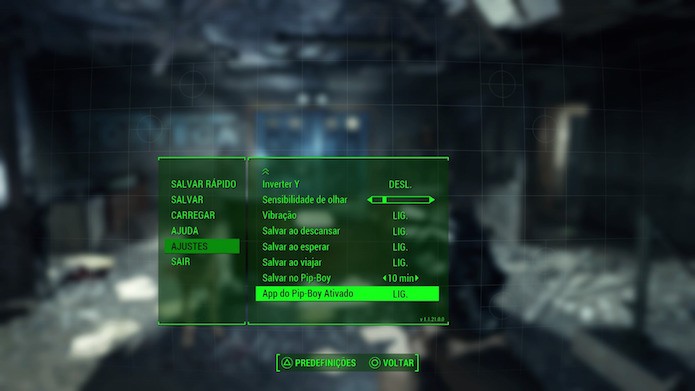 Mude a opção App do Pip-Boy ativado (Foto: Reprodução/Victor Teixeira)